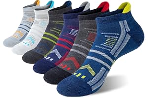 Niofind Mens Socks, 6 Pairs Trainer Socks for Men, Ankle Socks with Arch Support for Running, Sports, Work, Walking, Hiking, Cycling, Anti Blister Short Socks Breathable Cushioned Cotton Socks
