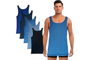 SGS Lot de 5 Debardeur Homme - Maillot de Corps 100% Coton - Toutes Tailles Disponibles - Lot de Marcel Homme Blanc & Noir ou Multicolore