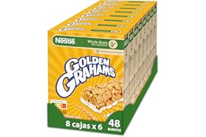 Cereales Nestlé Barritas Nestlé Golden Grahams - 8 paquetes de 6 barritas, Total: 48 barritas