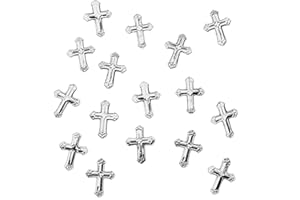 OBLIQUE UNIQUE Lot de 150 confettis en forme de croix pour scrapbooking, décoration de table - Baptême Silber