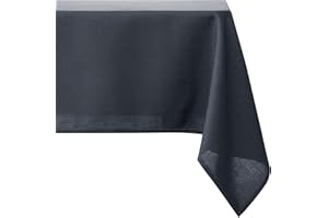 Deconovo Mantel Mesa Rectangular Lavable Mantel Impermeable Antimanchas para Decoración de Mesa Hogar Cocina Salón Cumpleaños Mantel Hule Resistente a Las Manchas150x300cm Gris Oscuro