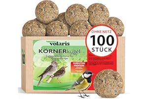 ‎EGGERSMANN VOLARIS Eggersmann volaris Meisenknödel ohne Netz mit Insekten 100 Stück [Protein] 9 kg | Körnerkugel für Wildvögel | Nährstoffreiches Ganzahresfutter für alle Vogelarten | Vogelfutter Wildvögel ganzjährig
