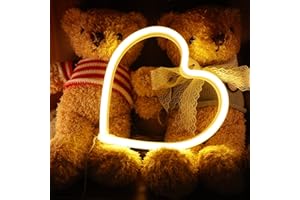 ANYWIN Love Heart Neon Sign,LED Hearts Lamp with Warm Yellow Light Color Powered by USB Cable Sign Neon Night Light for Room Wall Hanging Decor Christmas Wedding Birthday Gifts for Boys Girls Kids