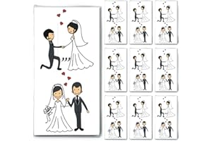 ‎SERVIETTENSHOP 100 Taschentücher (10x10) Married Couple - Verliebtes Hochzeitspaar/Hochzeit/Freudentränen