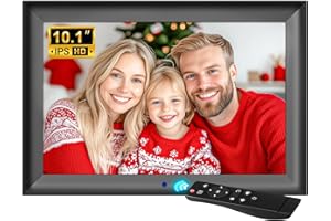 OBVHNUA Cadre Photo Numérique 10,1 Pouces Cadre Digital Cadre Photo Électronique avec Télécommande 1280x800 HD IPS Écran USB Carte SD Rotation Automatique Photo Vidéo Musique Montage Mural