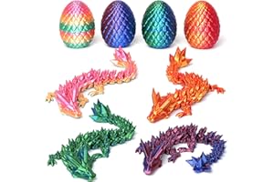 DUOCIYUAN 4er Set 3D Gedrucktes Drachenei, Überraschungs Drachenei mit Drache Geheimnisvolle Drachen Spielzeug für Erwachsene Kinder 3D Drache im Ei für Easter Weihnachtstag Schreibtisch Dekoration(A)