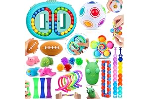 Chennyfun Fidget Sensory Toy Set, 26PCS Jouet Anti-Stress Kit, Cube Burger Magique Jouets Anti-Stress Jouet à soulagement du Stress pour Enfants avec Soulagement de l'anxiété,Autisme et TDAH