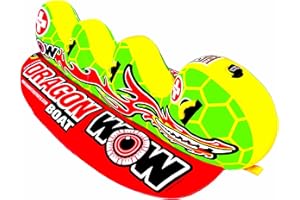 WOW SPORTS WOW World of Watersports 13-1060, Dragon Boat Inflatable Towable, Ski Tube, 3 Person