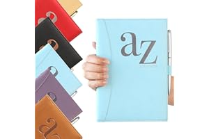 EVELAY Rubrica telefonica con indice dalla A alla Z, formato A5, con copertina rigida e penna, per casa, ufficio, lavoro, celeste (lingua italiana non garantita)