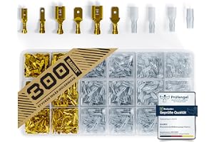 BAURIX® Kabelskor Flatstift Set 300 delar – 2,8/4,8/6,3 mm | Isolerade flatstift hane & hona i tre bredder. Färgkodat kontakt