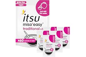 itsu Miso Easy Soup 1260g (60 x 21g) | Instant Miso Paste | Traditional Japanese Miso | Gluten Free | Vegan | Ideal for soup, dressings & more | Pack of 60