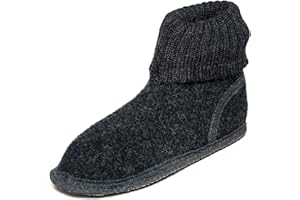 kitz-pichler Hüttenschuh Ötz - Hoher Hausschuh für Damen & Herren | Aus Reiner Schur-Wolle - hochwertige Sohle aus Filz - geschlossene Walkstoff Schuhe