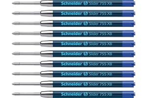 ‎SCHNEIDER Schneider Slider 755 Kugelschreibermine (ViscoGlide-Technologie, dokumentenecht, XB = Extrabreit) 10er Packung, blau