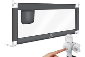KESSER® Sponda da letto, Protezione per letto, Sponda da letto per bambini, Sponda da culla, Barriera letto per bambini, 150cm - Grigio Scuro