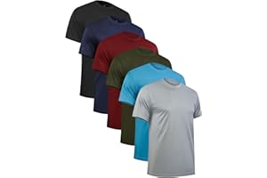 TELALEO 6 Pack Sport Tshirts Herren Funktionsshirt Herren Schnelltrocknend Atmungsaktiv Sport Shirt Männer Kurzarm Fitness Laufshirt Herren Gym Training Shirt Herren