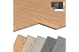 YARDIN Pavimenti in PVC autoadesivi con effetto legno, 18 pezzi, 2,51 m², in vinile, autoadesivi, pavimenti in PVC, antiscivolo, impermeabili, difficili da infiammare, rovere classico