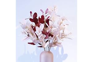 EASYLIFESTORE EasyLife - Flores artificiales de eucalipto de 70 cm, 5 unidades por juego, 2 colores, para decoración de oficina, cafetería, boda y decoración del hogar