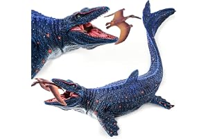 Dinosaur Toys, Chomp Action Mosasaurus Toy 29CM, Mosasaurus Hunting for Pterosaur Model, Large Marine Predator Dino Figurine, Plastic Ocean Dinosaur Playset for Bath Pool Toy, Cake Topper, Collection
