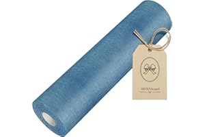 100%Mosel Runner da Tavolo in Tessuto Non Tessuto, in Blu Avio (30 cm x 25 m), Runner Decorativo da Tavola, elegante Decorazione da Tavola per Compleanni & Matrimoni