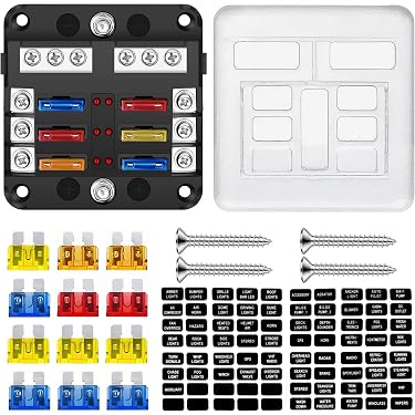 Porte-Fusible Double Borne Pour Batterie Voiture - Courant 30-500A, Tension 58V - Matière ABS Et Cuivre Nickelé