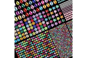 QUOHE Strass Autocollant, 1721 Pièces Coloré Autocollants Diamant Kit Gemmes Auto Adhésifs Décoratifs Stickers pour Enfant Cadeau Scrapbooking Noel Décoration, Bijoux pour Visage Ongle Maquillage Festival