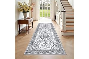 Enyhom Bieżnik dywanowy 80x200 cm, szary, można prać, na korytarz, miękki, kuchenny, chodniki, antypoślizgowe, do kuchni, salonu, pralni