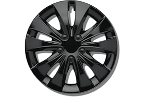 Enjoliveurs Noirs 15 Pouces - Jeu de 4 enjoliveurs 13 Pouces à enjoliveurs 16 Pouces - Stormer enjoliveurs pour la Plupart des Marques Automobiles et Jantes en Acier - Enjoliveurs en Noir ou argenté