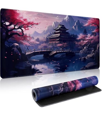 SUEHIODHY Black Large Mouse Pad,Waterproof Desk Mat,Extended Non-Slip Keyboard Mouse Pad Office Desk Pad 31.5" X 11.8" Anime Terrain Mouse Pads Desktop Protector For Office And Home - View #2