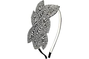 BABEYOND damska opaska na włosy w stylu lat 20., Gatsby, do kostiumu z lat 20. Flapper opaska do włosów w stylu flapper, czarna