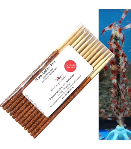 Nano-Lollies Spar-Set 60 Stück + 2 Halter - Garnelen Futter Sticks 11cm