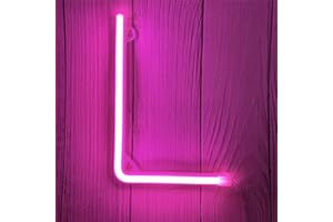 DWOOKE LED Letter Lights Pink Neon Letters,Light up Letters Neon Signs Battery or USB Operated Lighted Letters Neon Wall Lights Alphabet Decor for Birthday Party Wedding Christmas (Pink L)