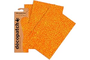 ‎DECOPATCH Decopatch Papier No. 532 (orange Giraffe, 395 x 298 mm) 3er Pack