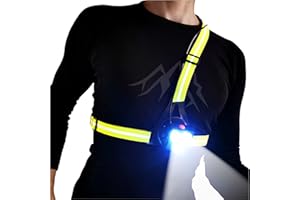 ‎AVANTO LIFESTYLE AVANTO Triple Beam Lauflicht, 500 Lumen USB Led Brust Lauflampen mit Einstellbarem Lichtstrahl der Led Lampe und Reflektoren Joggen, Brustlampe Joggen, Scheinwerferlampe, Wiederaufladbares licht