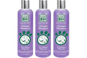 MENFORSAN Champú para Perros de Pelo Blanco, Frutal, Morado, 300 ml (Paquete de 3)
