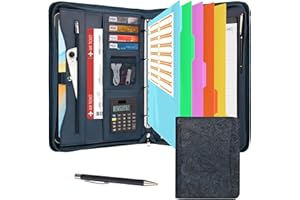 Leathario Portfolio A4 en PU Porte Document pour Bureau Agenda d'affaires Organiseur de Conférence,Conférencier pour Directeur Dossier de Conférencier A4 en Cuir