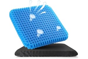 ‎HASA ZONE HASA zone Gelkissen Orthopädische Aufgerüstet, Sitzkissen Bürostuhl Atmungsaktiv mit rutschfest-Abdeckung, Gel Sitzkissen für Rollstuhl Kissen/Auto/Büro/Haus