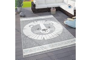 Paco Home Alfombra Infantil Habitación Infantil Exterior Juego Motivos Animales 3D, tamaño:120x160 cm, Color:Gris