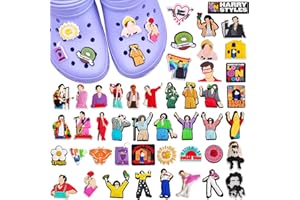 BDSHUNBF 46 szt. zawieszek do butów, zawieszki dekoracyjne do Harry'ego, akcesoria do butów, zawieszki krokodylowe, bransoletka z kreskówki, akcesoria na nadgarstek, prezenty dla nastolatków,