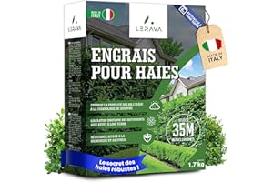 LERAVA Engrais haies (1,7 kg) - Fertilisant longue durée avec effet progressif - Parfait pour cyprès, photinia et laurier - Croissance dense et vigoureuse - Idéal pour plantes vigoureuses et denses