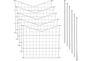 ESTEXO Teichzaun Gartenzaun 11tlg Set Zaun Teich 5 Zaunelemente Gitterzaun Anthrazit Gitter Steckzaun Elemente Welpenauslauf Unterbogen spitz