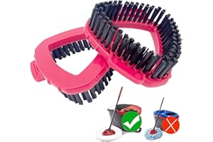 UOMYLEIR Spin Mop Scrubber Head Replacement Compatible with Vileda Turbo Mop System, 2Pc Spin Head for 1 Tank, Triangle Scrub Cleaning Brush, Scrubbing Brush for Floor Deck Wall Bathroom and Kitchen