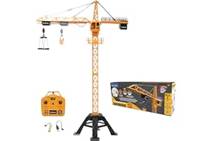 ‎LEXIBOOK Lexibook, Crosslander Pro, Rc Crane, Gigantyczny Zdalnie Sterowany Żuraw, Wysokość 1,28 M, Podnosi do 500G, Wielokierunkowy, Efekty Dźwiękowe i Świetlne, Żółty, RCP35