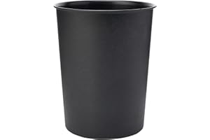 JVL Quality Vibrance Black Lightweight Plastic Waste Paper Basket Bin