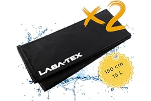 LABA-TEX Paratia Antiallagamento lunga 150 cm [2 pezzi], Barriera Antiallagamento si attiva con l’acqua, Barriera senza sabbia, Sacco assorbente – assorbe fino a 15 L - Nera