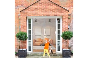 HYNSERV Magnetic Fly Screens for Doors Grey 150x220cm Hands Free Mesh Window Curtains Shuts Automatically Mosquito Fly Screen Mesh for All Windows