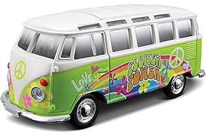 TOBAR VW Samba Bus zielony Hippie Line Maisto 1:25 model samochodu [zabawka]