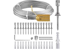 Hlieeosfcn Support pour Plantes grimpantes,24M|3MM de Câble en Acier Inoxydable Support pour Plantes