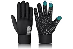 ‎AOTOW AOTOW Kinder Handschuhe Winter Thermo Laufhandschuhe - Touchscreen Fahrradhandschuhe Warm Kinderhandschuhe Warme Fahrrad Handschuh Winddichte Schwarz Reithandschuhe für 4-12 Jahre Kind Jung Mädch