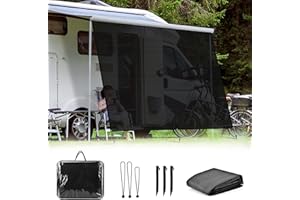 Pare-Soleil pour Camping-Car View Blocker,Paroi Avant pour auvent, Auvent Camping Car Pare-Soleil Avant,Extérieur Bloque UV Protection de Privée,Universelle pour Store RV Paroi Avant écran(8x9FT)