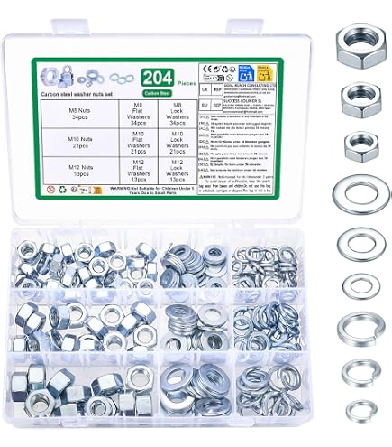 INCH & METRIC GRADE 8 &10.9 Hex Nuts SAE Flat & Split Lock